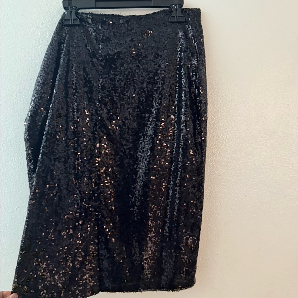 Elegant Black Sequin Skirt